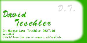 david teschler business card